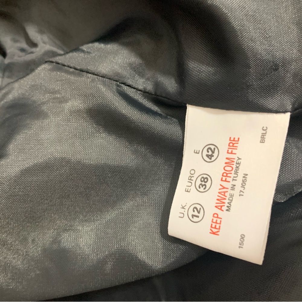 Topshop Women's Blazer Jacket Checked Grey Mix Wool Blend Single Breast UK 12 - Picture 8 of 8